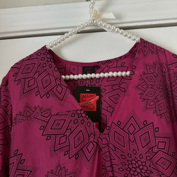 Aller Simplement Burgundy Printed Dress - Picture 2 of 7